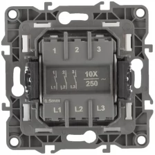 ERA Выключатель 3-кл. СП Эра12 12-1107-03 10А IP20 250В 10AX механизм алюм. Эра Б0014671