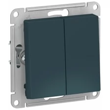 Выключатель двухклавишный Schneider Electric AtlasDesign 10АХ, изумруд ATN000851