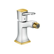 Смеситель hansgrohe Metropol Classic для биде с рычаговой рукояткой и сливным гарнитуром 31320090, хром/под золото