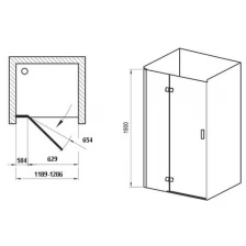 Душевая дверь Ravak Smartline SMSD2 A 1900x1200 L хром