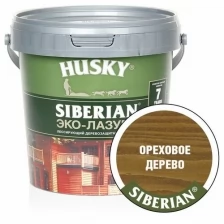 HUSKY SIBERIAN Эко-Лазурь для дерева полуматовая ореховое дерево (0,9л)