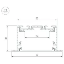 Профиль Arlight S2-LINIA69-F-2500 SEAMLESS BLACK (Arlight, Алюминий) 033534