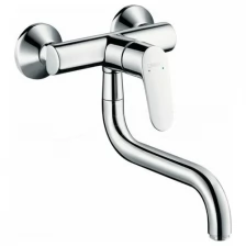 Смеситель Hansgrohe Focus для кухонной мойки настенный с поворотным изливом 31825000, хром